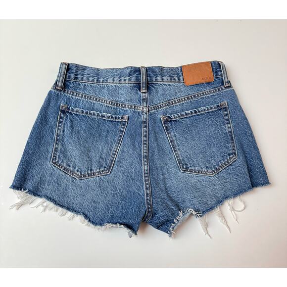 Aeropostale Slouchy Boyfriend Mid Waist Distressed Cotton Denim Shorts sz 2 - Picture 8 of 12